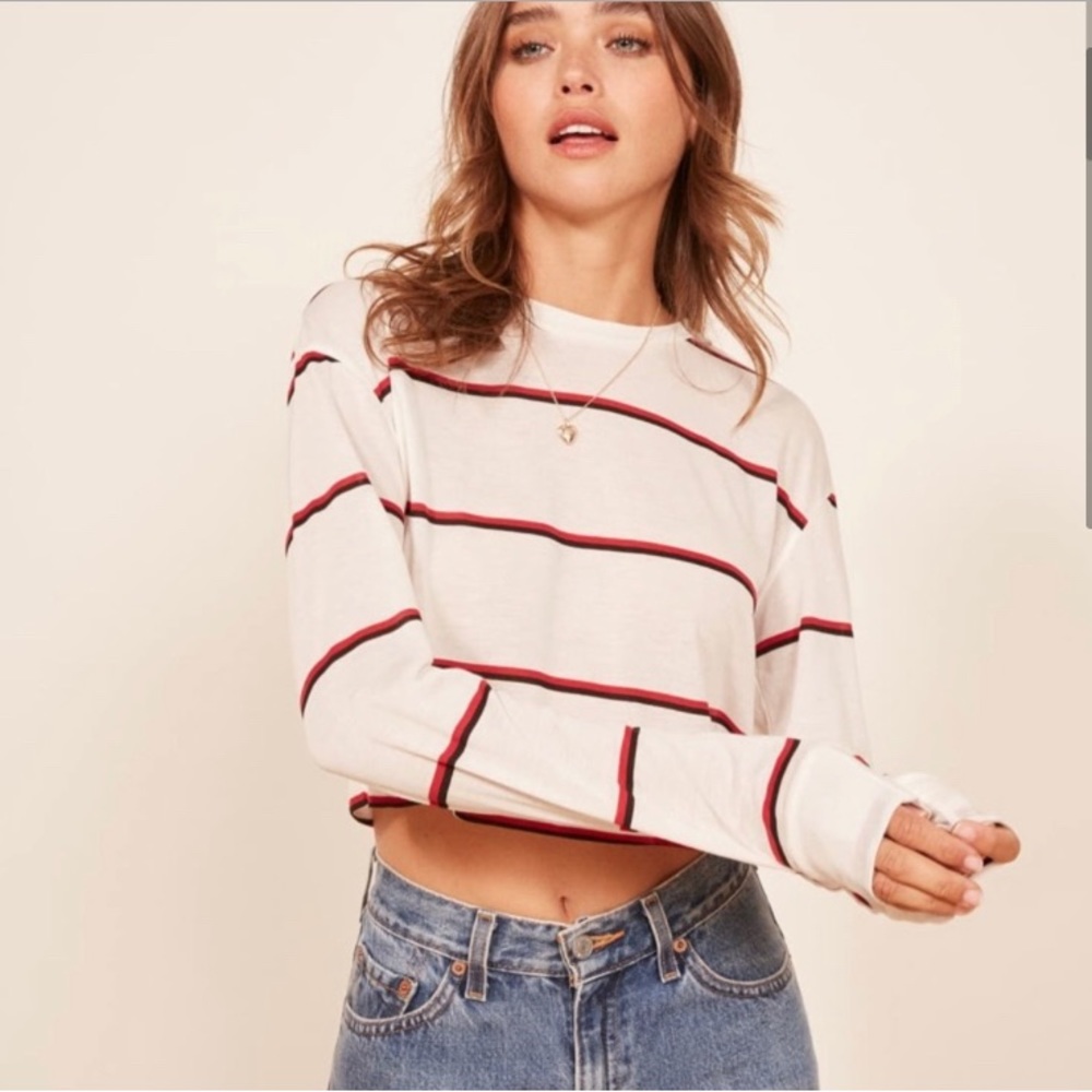 Reformation striped cropped chloe top